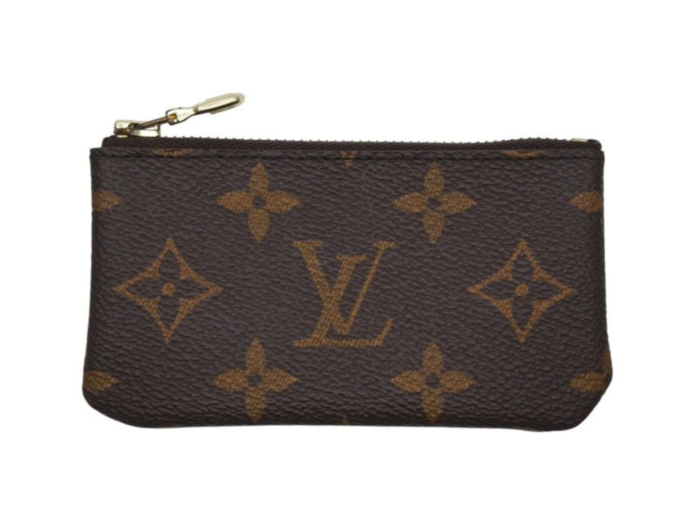 LOUIS VUITTON Monogram Pochette coin case Wallet brown